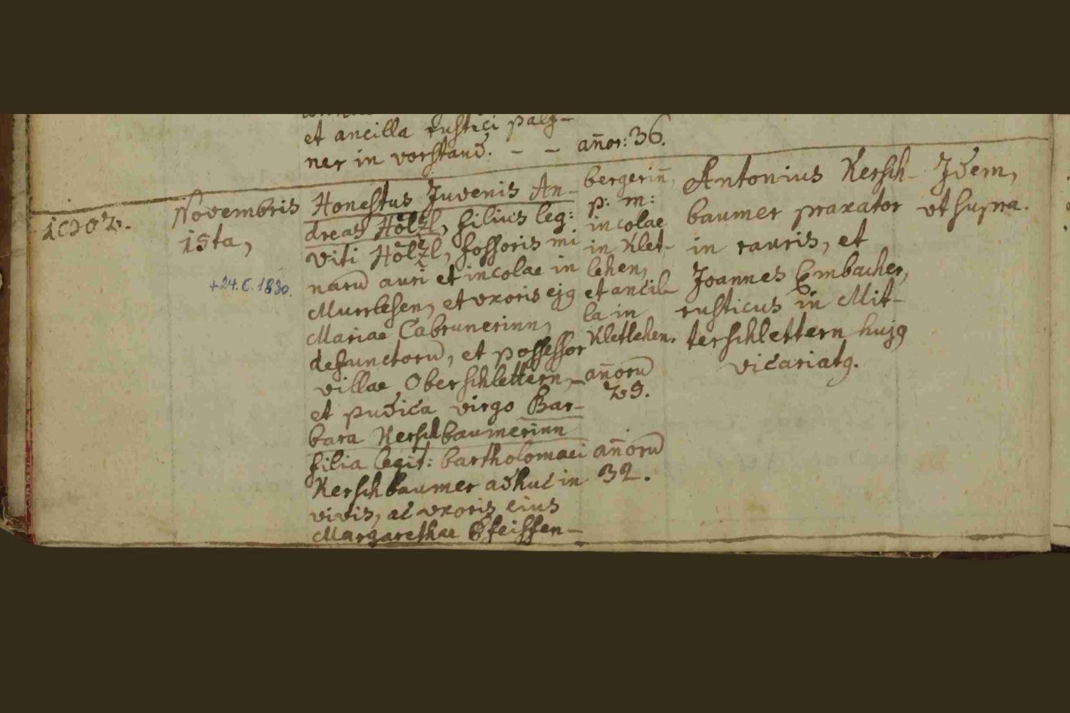 Matrikeneintrag: Trauung Andreas Hölzl und Barbara Kerschbaumerin, 15. November 1802, Pfarre Bucheben.